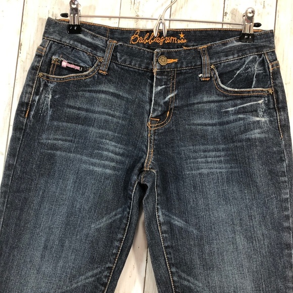 Bubblegum Dark Wash Straight Leg Jeans 7/8 - Picture 4 of 13
